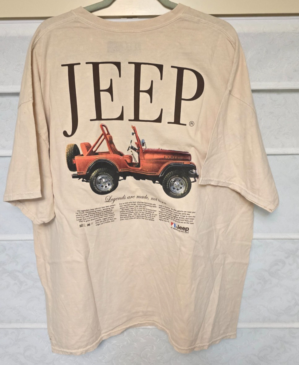 Jeep Spirit Shirt Mens XL Beige Laredo Graphic Adventure Tee NWOT NEW T-shirt